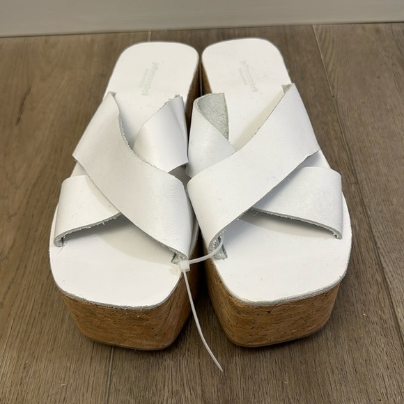 NEW! Jeffrey Campbell Itzelia White Cork Block Heel Platform Slide Sandal - 39 - Picture 2 of 11